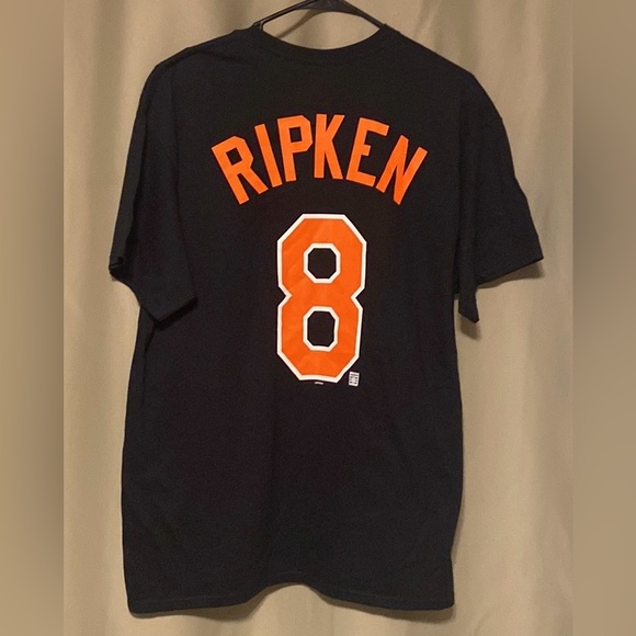 Baltimore Orioles Cal Ripken Jr Majestic Black MLB Baseball Tee -Shirt  Men’s  L - Picture 1 of 5